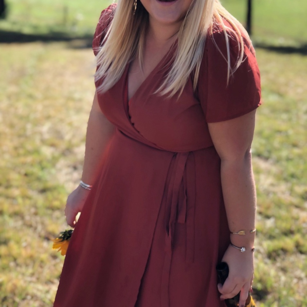 Miami Burnt Orange Maxi Dress with tie